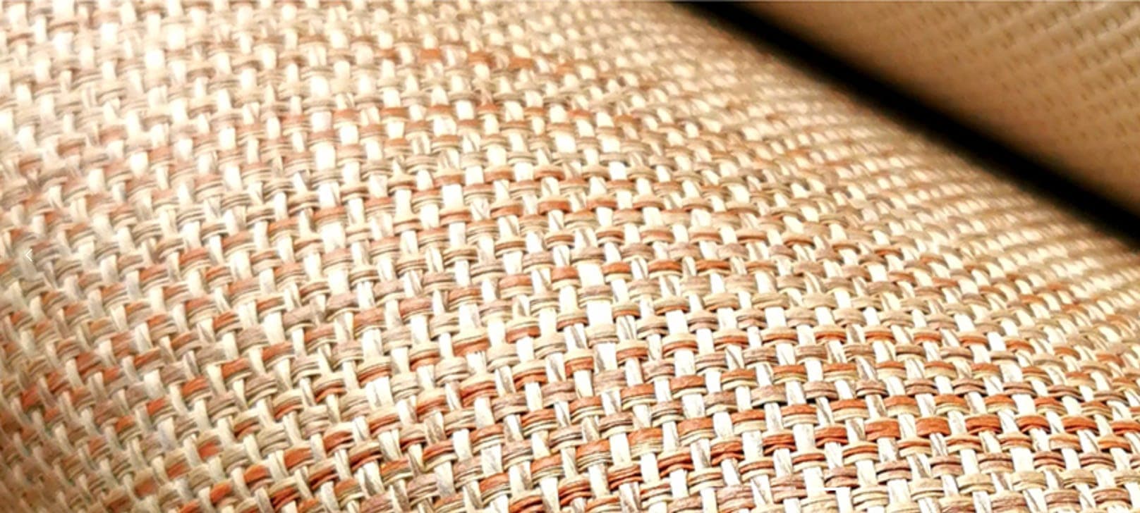 Close-up of a woven natural-fibre wallcovering